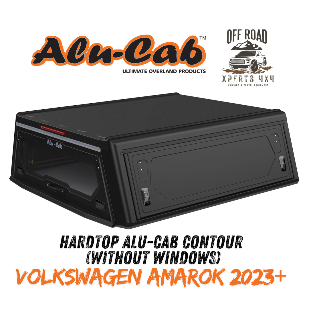 Hardtop Alu-Cab Contour pour Volkswagen Amarok 2023+ Double Cab, en aluminium robuste, adapté pour camping et transport.