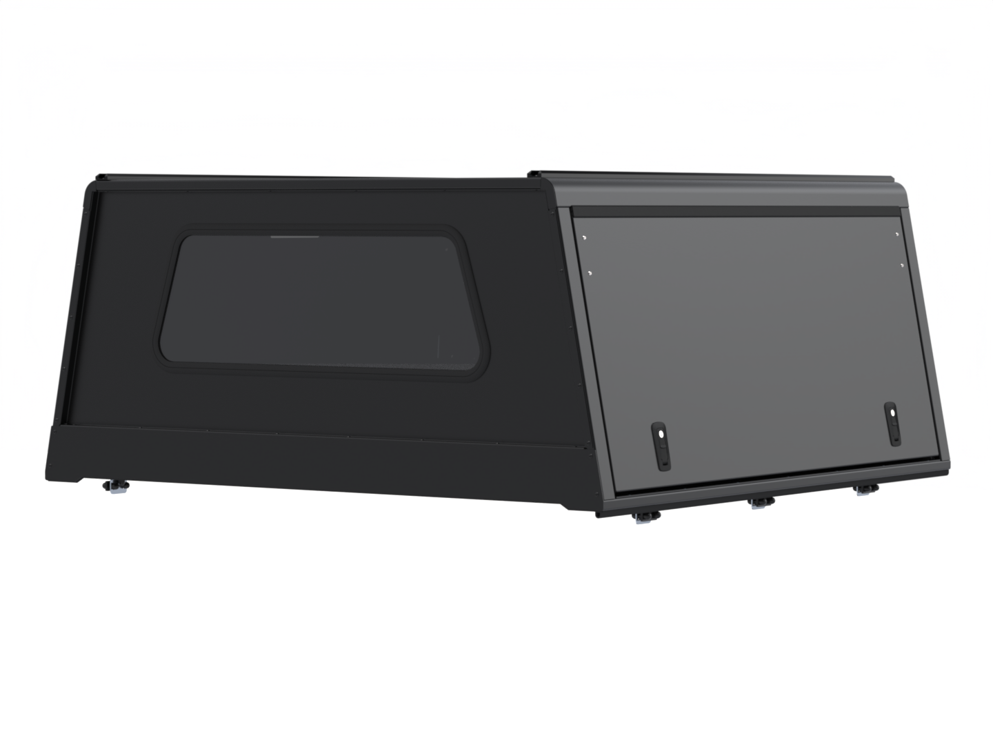 Hardtop Alu-Cab Explorer 3 pour Toyota Land Cruiser 79 Double-Cab, solide et en aluminium, installé sur le véhicule.
