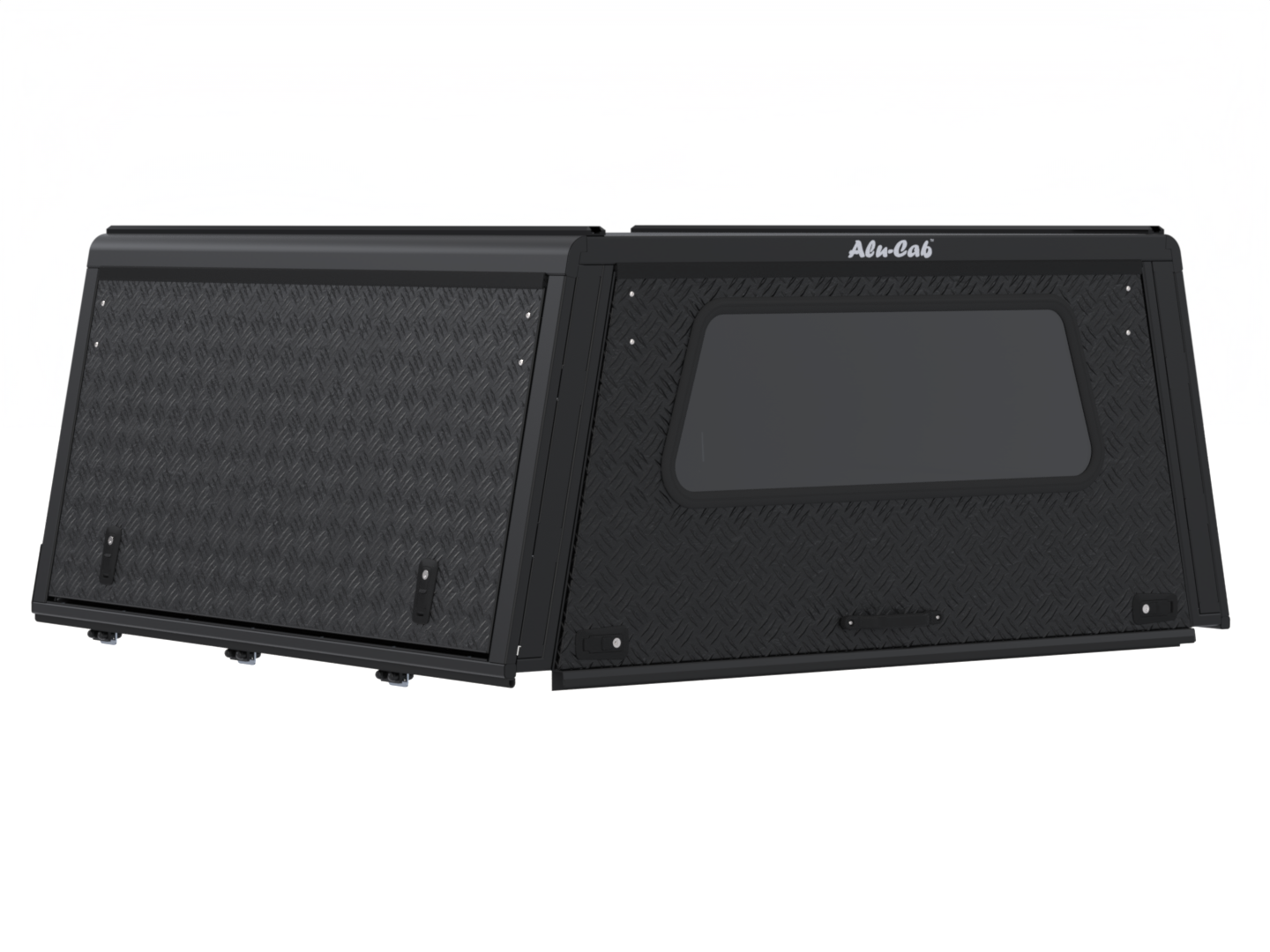 Hardtop Alu-Cab Explorer 3 en aluminium sur Toyota Land Cruiser 79 Double-Cab, vue du dessus, en extérieur