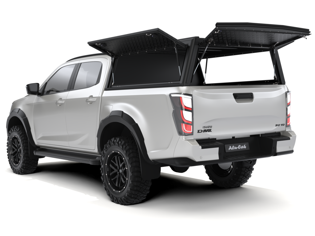 Hardtop Alu-Cab "Guard" pour Isuzu D-Max 2020+ Double-Cab, toit rigide en aluminium robuste et sécurisé.