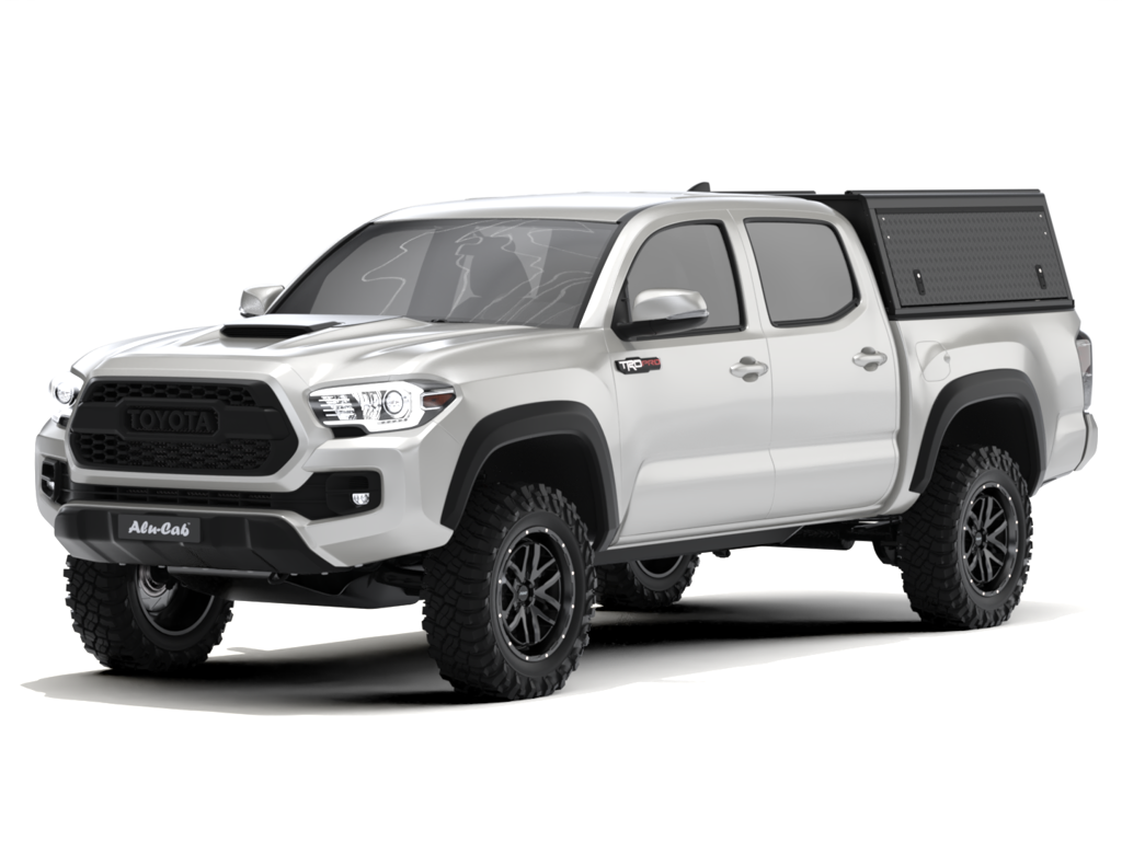 Toit dur Alu-Cab "Guard" pour Toyota Tacoma 2016-2023, texture robuste, en aluminium, pour camionnette.