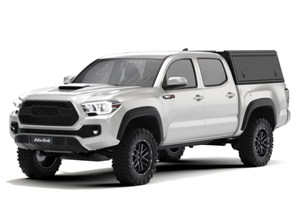 Toit dur Alu-Cab "Guard" pour Toyota Tacoma 2016-2023, texture robuste, en aluminium, pour camionnette.