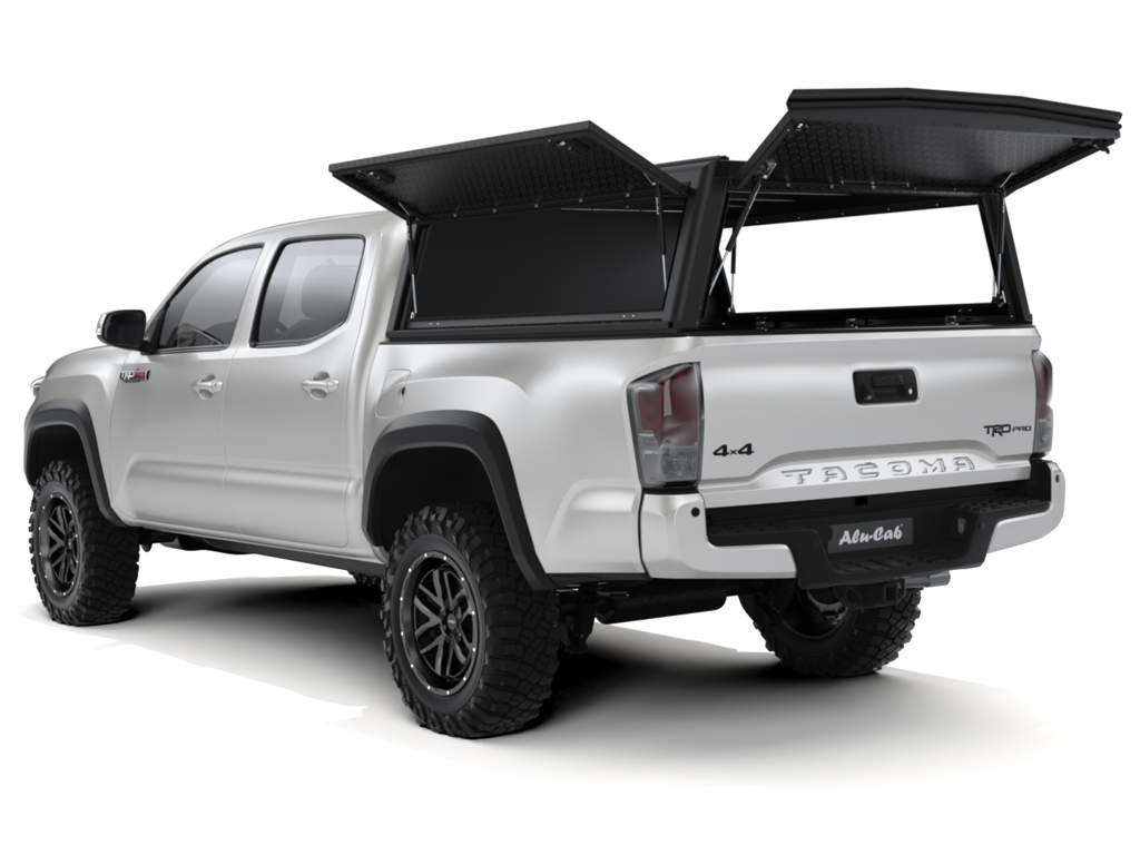 Hardtop Alu-Cab "Guard" pour Toyota Tacoma 2016-2023, texture renforcée, conçu pour le modèle pickup.