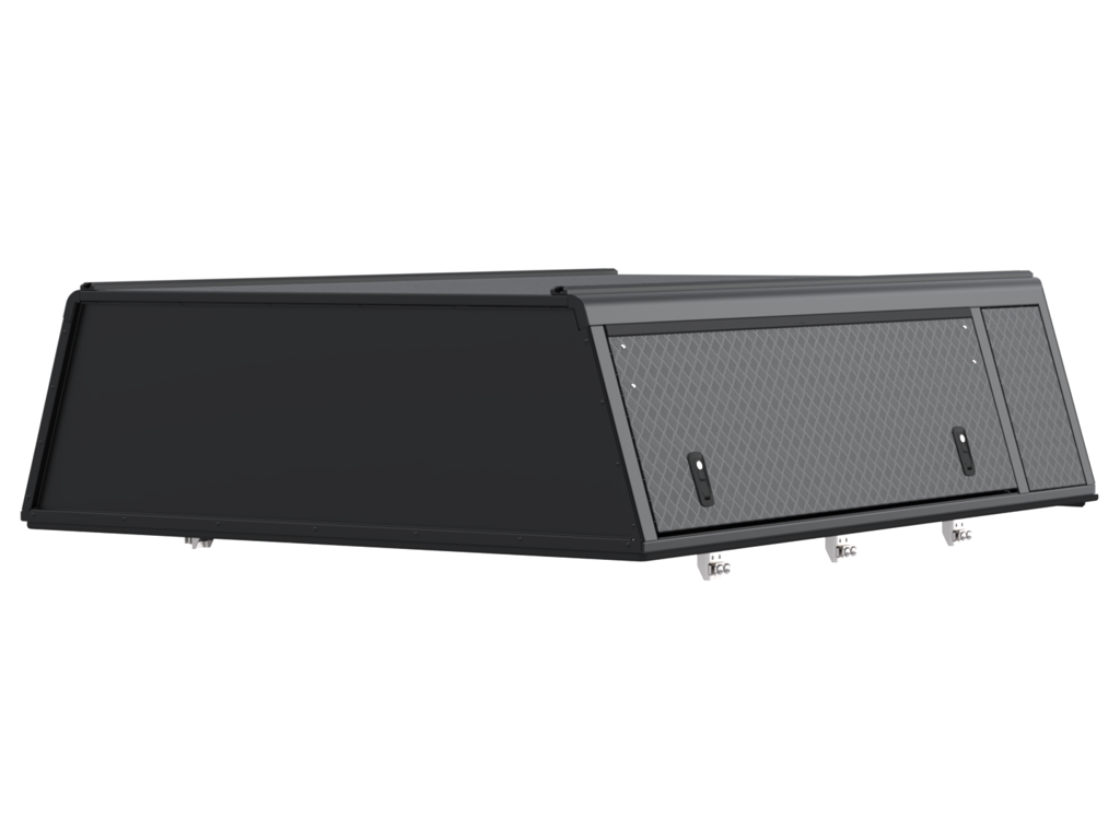 Hardtop Alu-Cab "Guard" pour Toyota Tacoma 2016-2023, version Texture, robuste et adapté pour véhicule tout-terrain.