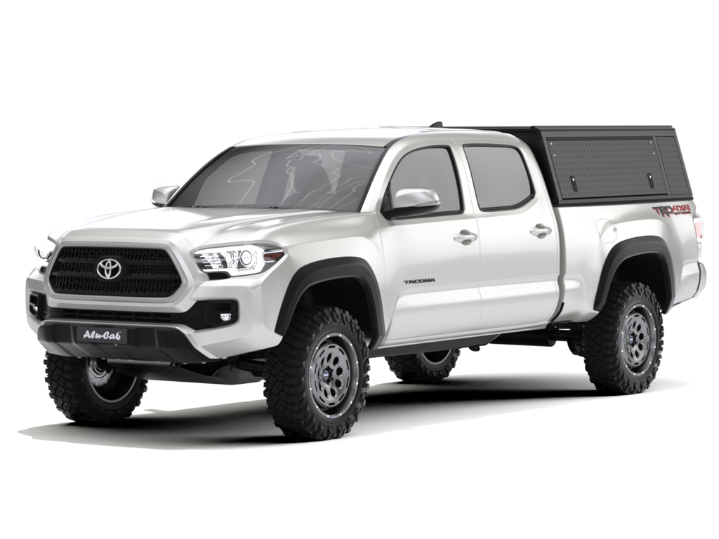 Hardtop Alu-Cab "Guard" pour Toyota Tacoma 2016-2023, version Texture, robuste et résistant pour véhicule utilitaire.
