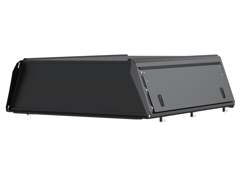 Hardtop Alu-Cab "Guard" pour Toyota Tacoma 2024+ version lisse, en aluminium robuste et durable pour camping et aventure.