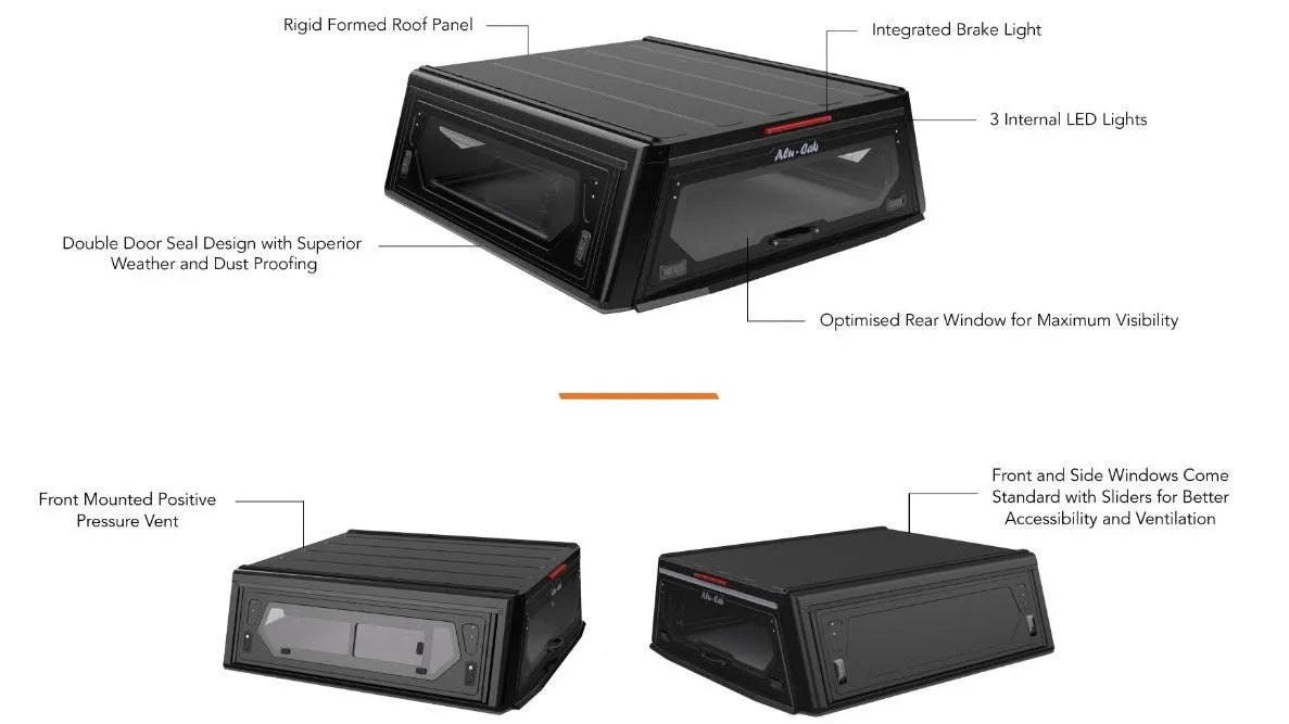 Hardtop en aluminium noir pour Jeep Gladiator JT 2019+ de la marque Alu-Cab Contour, robuste et léger.
