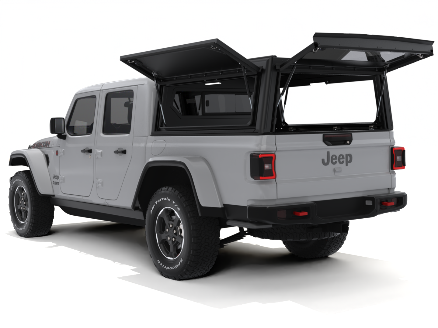 Hardtop Jeep Gladiator JT 2019+ Alu-Cab Contour en aluminium noir, robuste et design pour véhicule tout-terrain.