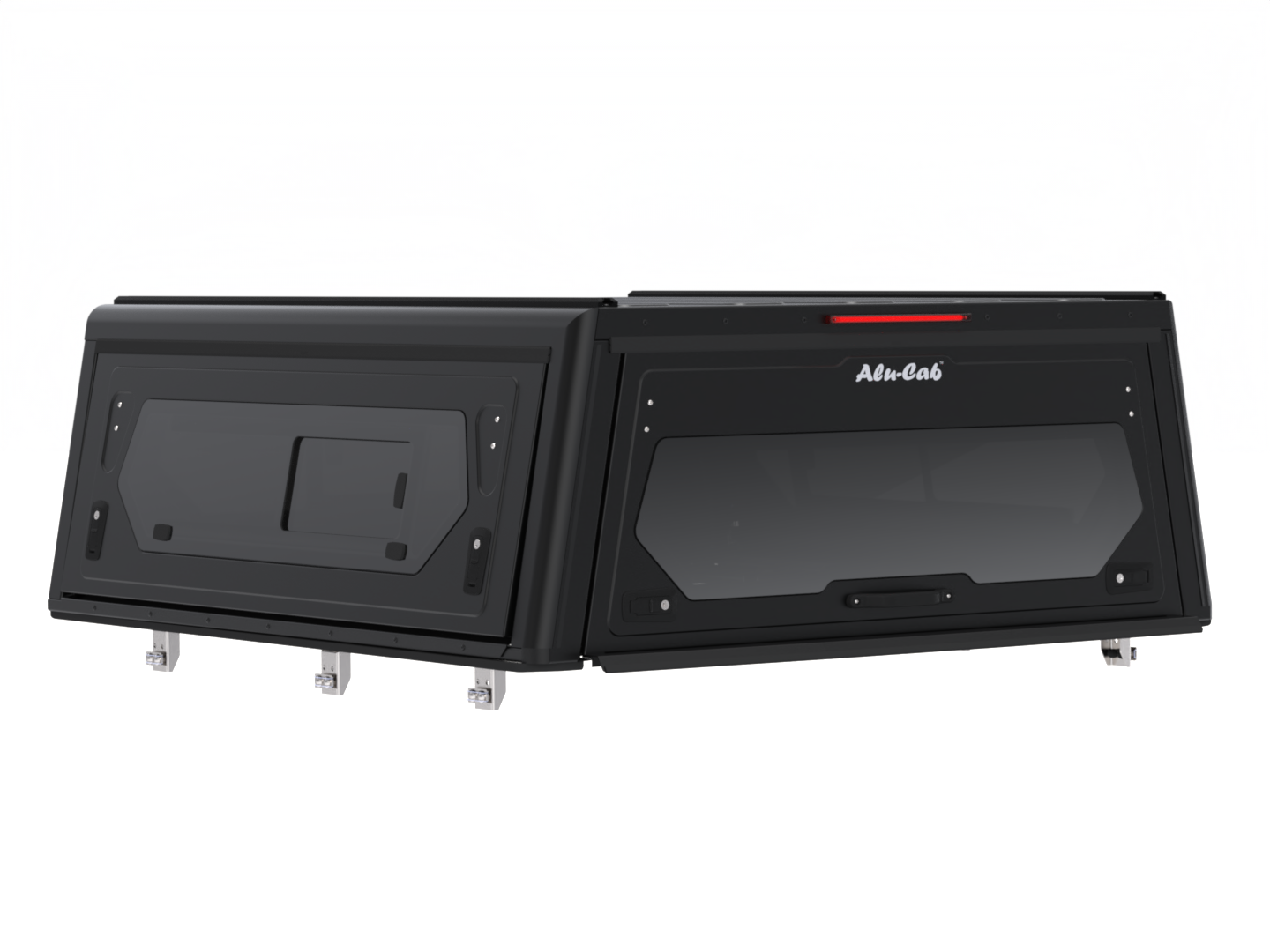 Hardtop Alu-Cab Contour pour Jeep Gladiator JT 2019+ en aluminium noir, robuste et résistant pour un véhicule tout-terrain.