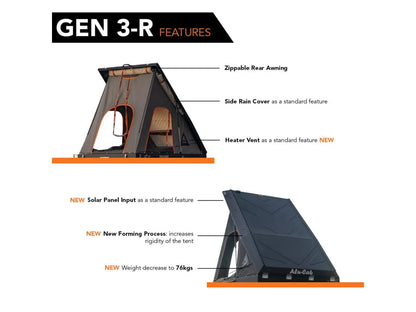 Tente de Toit Expedition Gen 3-R Noire | ALU-CAB sur Xperts4x4 Accessoires 4x4 Off-Road