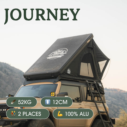 Tente de Toit Rigide JOURNEY - 2 Places Ultra Légère & Compacte sur Xperts4x4 Accessoires 4x4 Off-Road