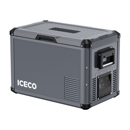 Glacière ICECO VL35ProS 35L portable pour 4x4 off-road, frigo de voyage avec compression, accessoires pour camping et aventure.