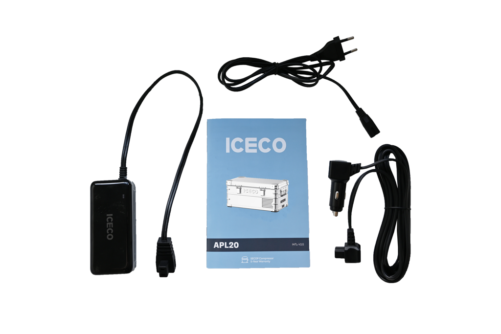 Réfrigérateur/congélateur ICECO 20L en argent, frigo portable à zone unique, idéal pour le camping et les voyages.