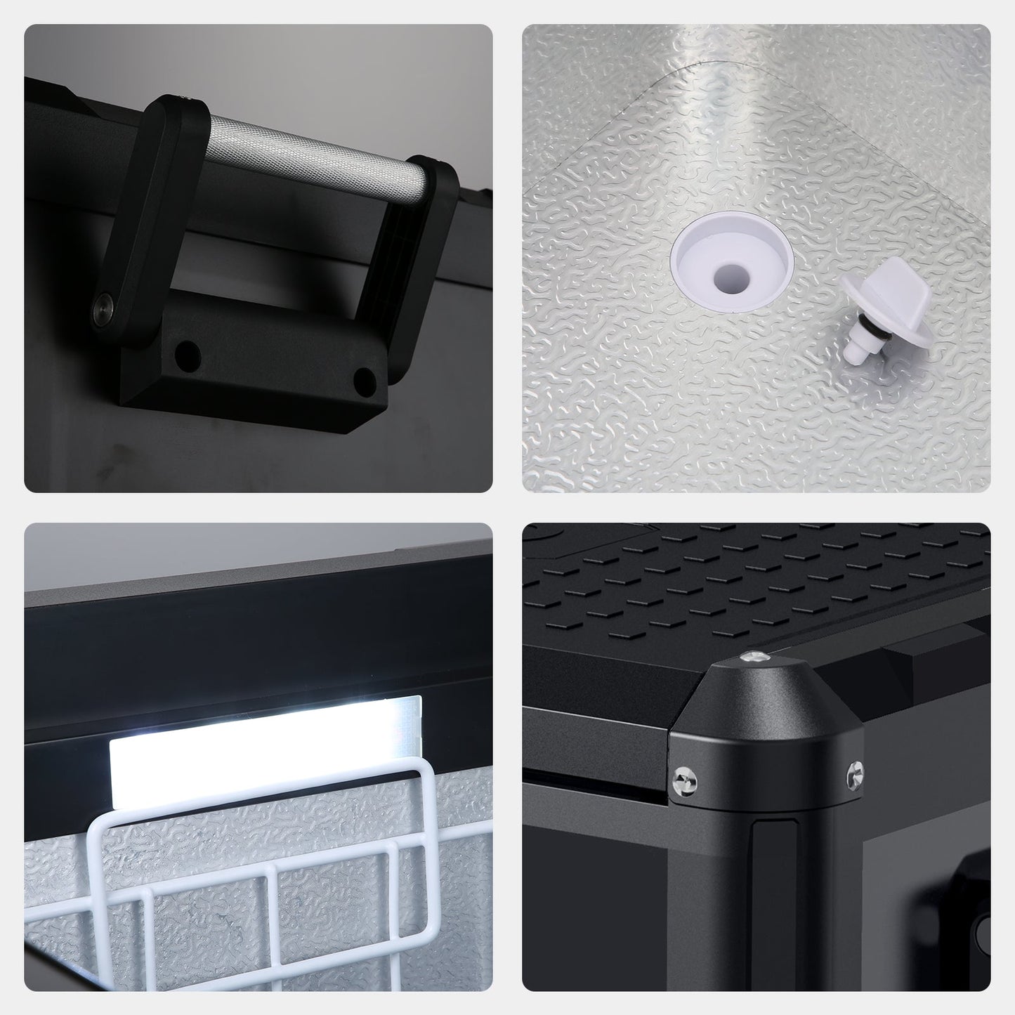 Réfrigérateur-congélateur ICECO VL60PROS gris de 60L, appareil de refroidissement compact et pratique pour le camping ou l'extérieur.
