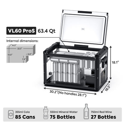 Réfrigérateur congélateur ICECO VL60PROS 60L en vert olive, compact et portable pour camping ou voyage.