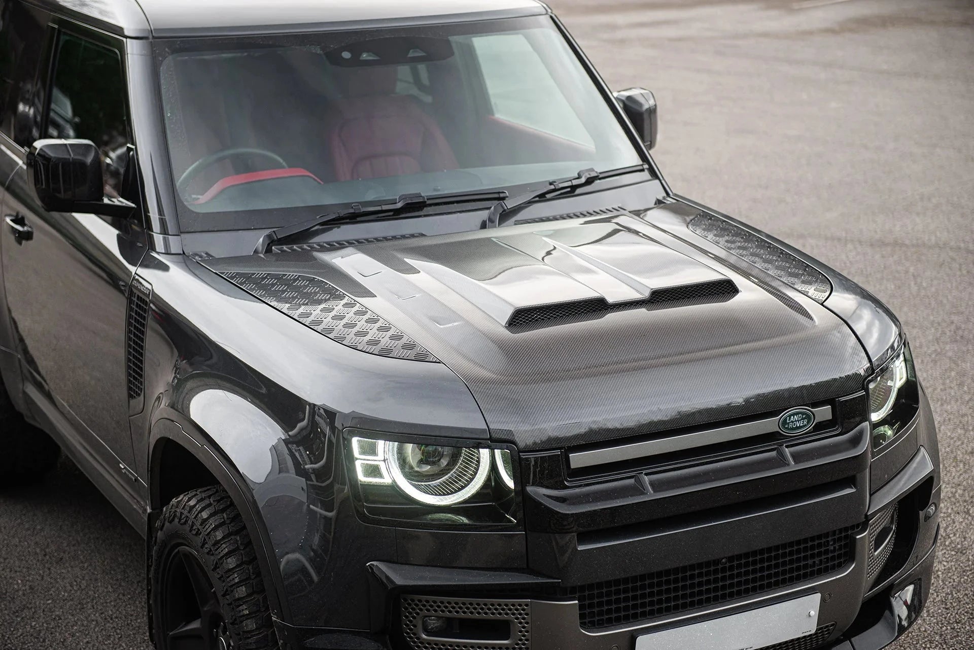 Capot Carbone Ventrilé KAHN Luxe - Defender 90/110/130 (2020+) sur Xperts4x4 Accessoires 4x4 Off-Road