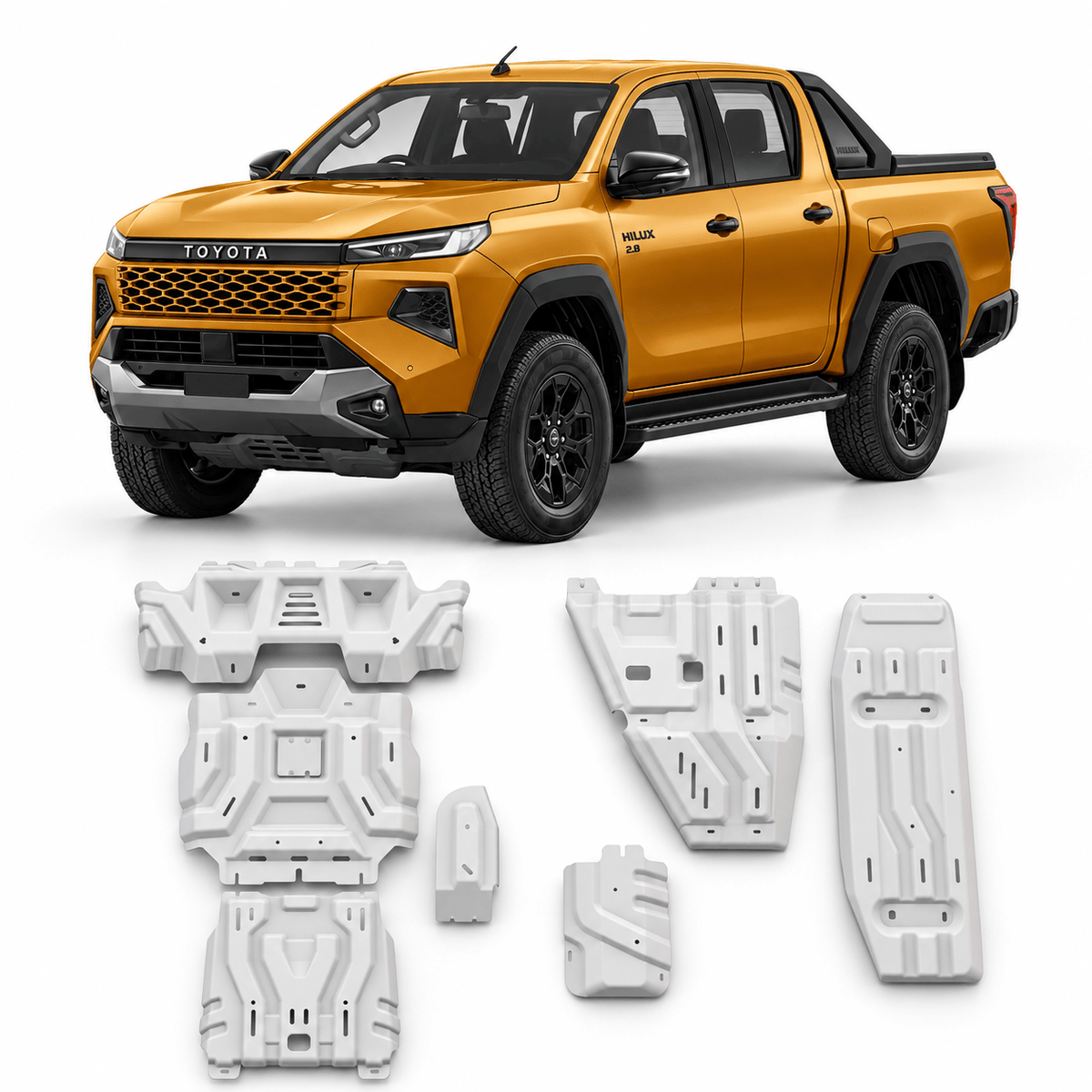 Kit 5 blindages aluminium 6 mm Toyota Hilux Travo 2026+ – RIVAL4X4 - Toyota Hilux 2026+