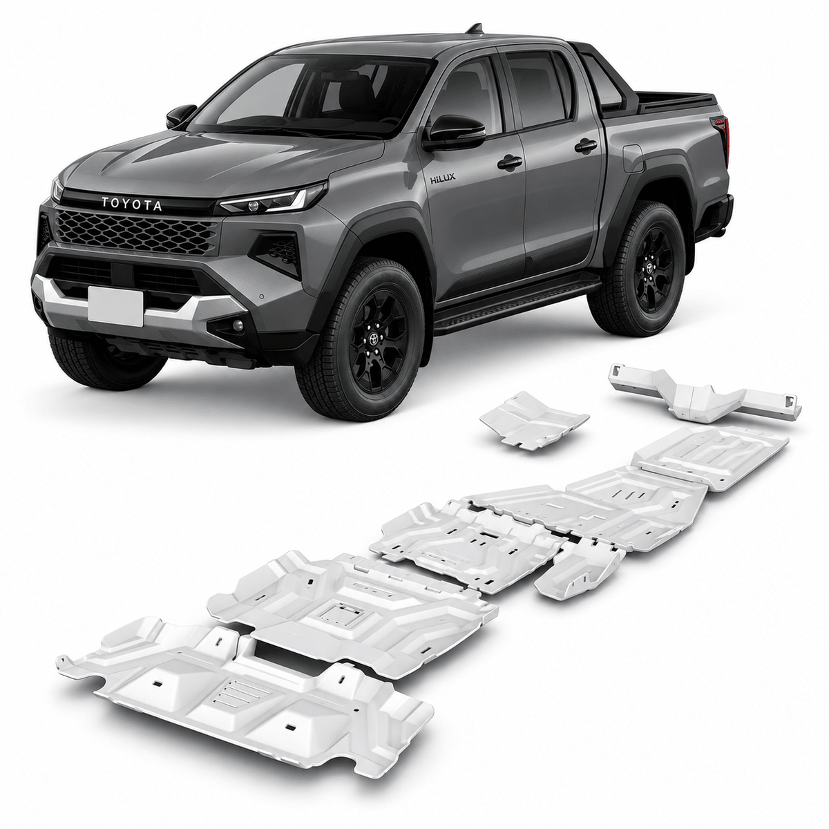 Kit 6 blindages aluminium 6 mm Toyota Hilux Travo 2026+ – RIVAL4X4 - Toyota Hilux 2026+