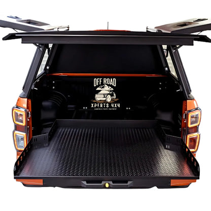 Plateau coulissant RUUUD pour Ford Ranger/Raptor 2023+ Next Gen, sans perçage, installation facile, robuste et pratique.