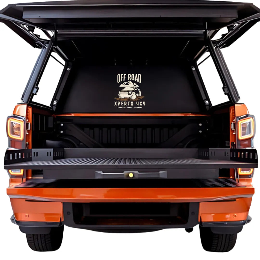 Plateau coulissant RUUUD pour Ford Ranger/Raptor 2023+ Next Gen, sans perçage, installation facile, robuste et pratique.