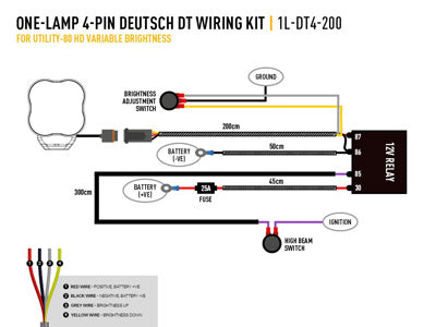 Simple-Lamp Faisceau de câblage (RP-Hyperspot et Utility 80HD avec Dimmer fonction) LAZER LAMPS sur Xperts4x4 Accessoires 4x4 Off-Road