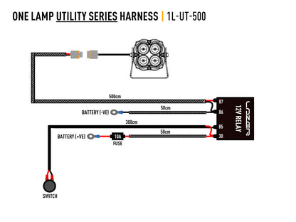 Simple-Lamp Faisceau pour Utility-Série LAZER LAMPS sur Xperts4x4 Accessoires 4x4 Off-Road