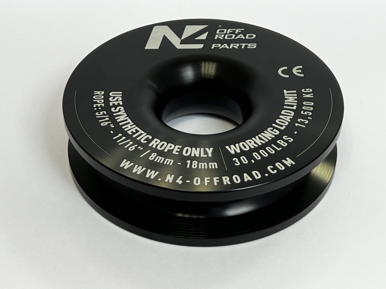 Anneau de treuillage 13.5T en aluminium anodisé noir N4-Offroad sur Xperts4x4 Accessoires 4x4 Off-Road