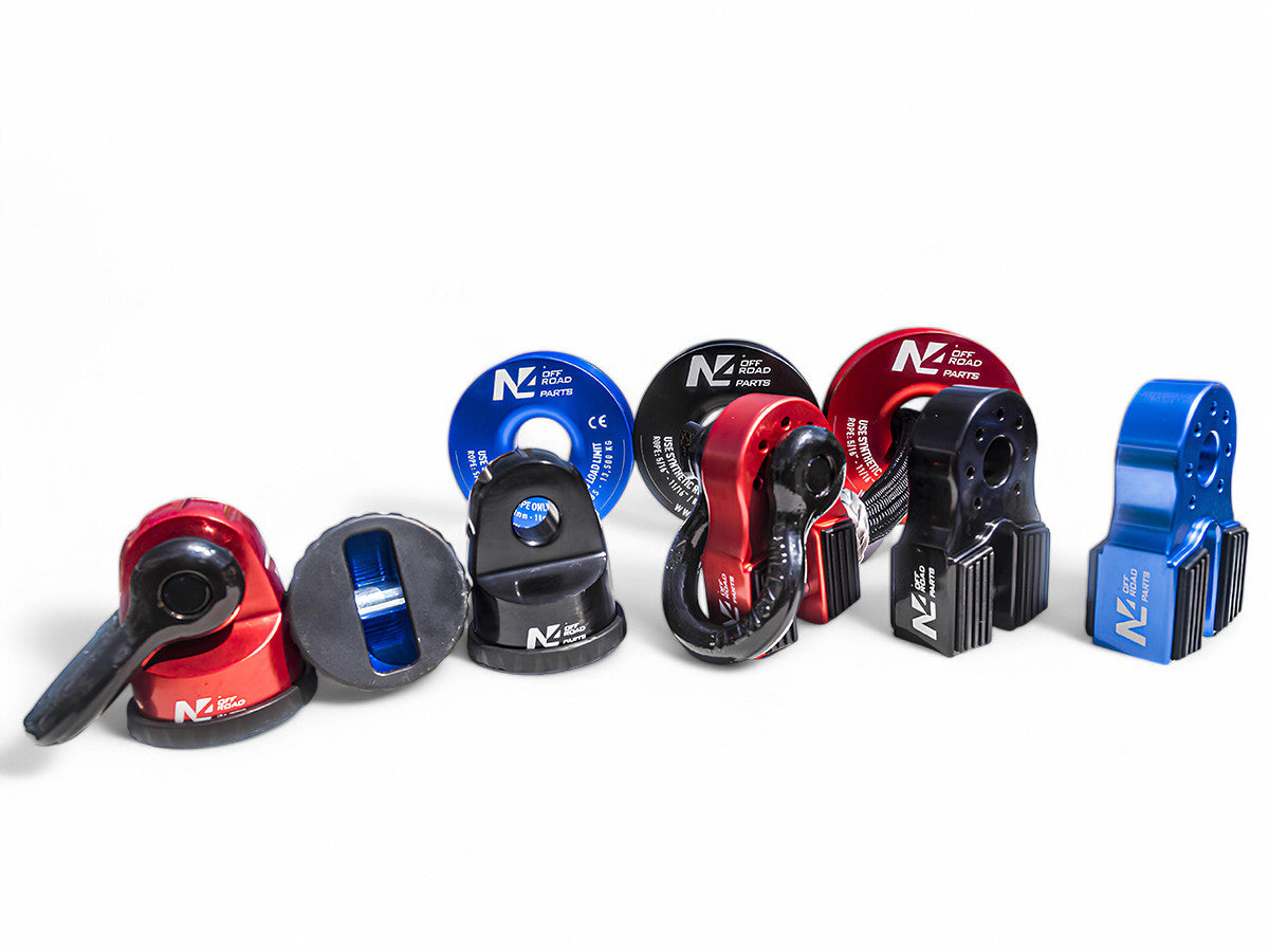 Arrêt de corde 8T en aluminium anodisé noir pour fixation manille N4-Offroad sur Xperts4x4 Accessoires 4x4 Off-Road