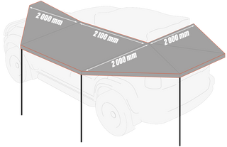 Auvent 270° XL - Rockalu 450 Autoportant (GEN 2) avec LED  DROITE sur Xperts4x4 Accessoires 4x4 Off-Road