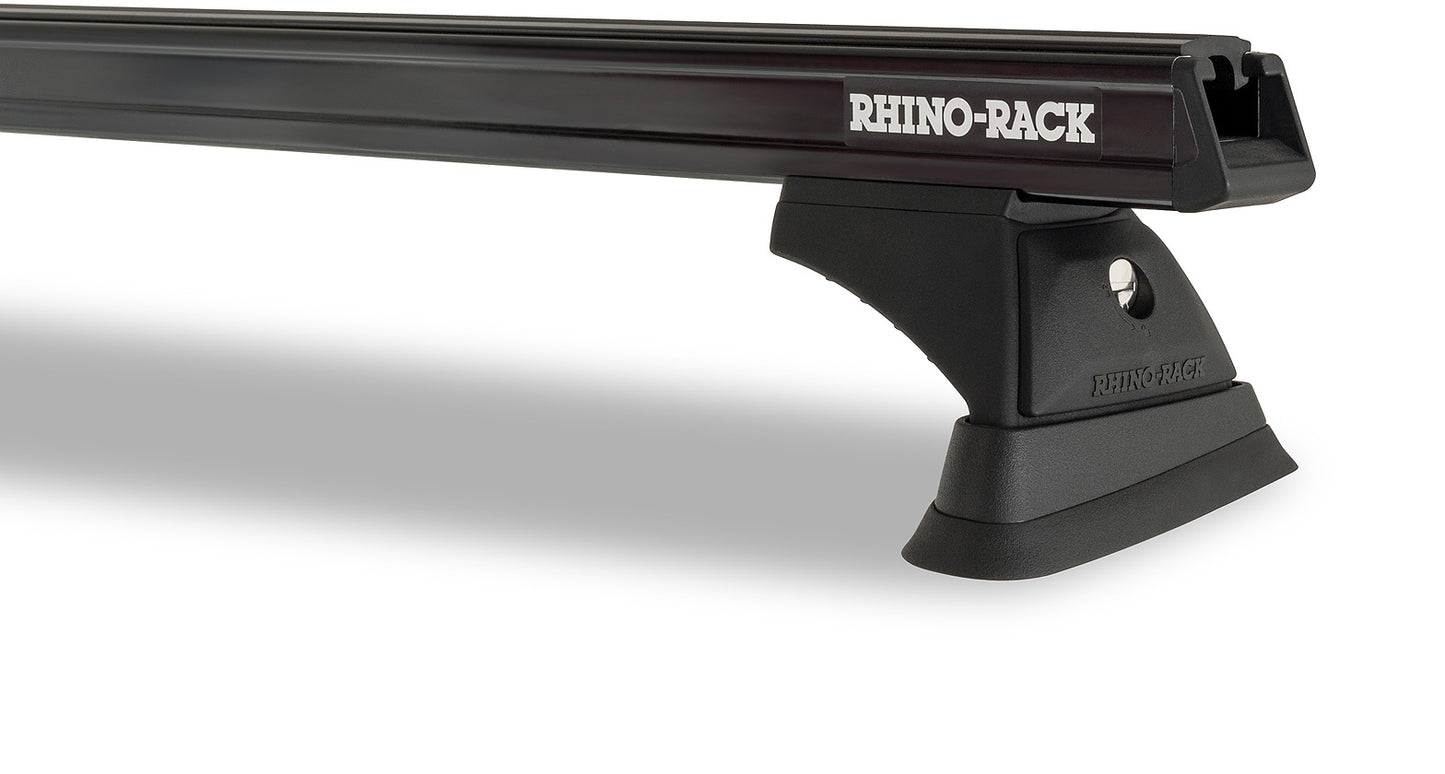 Kit 2 barres de toit noires RHINO-RACK pour Nissan X-Trail T31 2007-2014, robuste et longue de 1250 mm, fixation Trackmount.