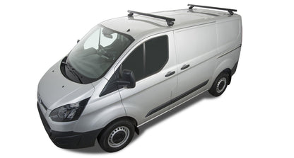 Kit 2 barres de toit noire Heavy Duty avec pieds RLTP Ford Transit Custom 2014+ - RHINO-RACK sur Xperts4x4 Accessoires 4x4 Off-Road