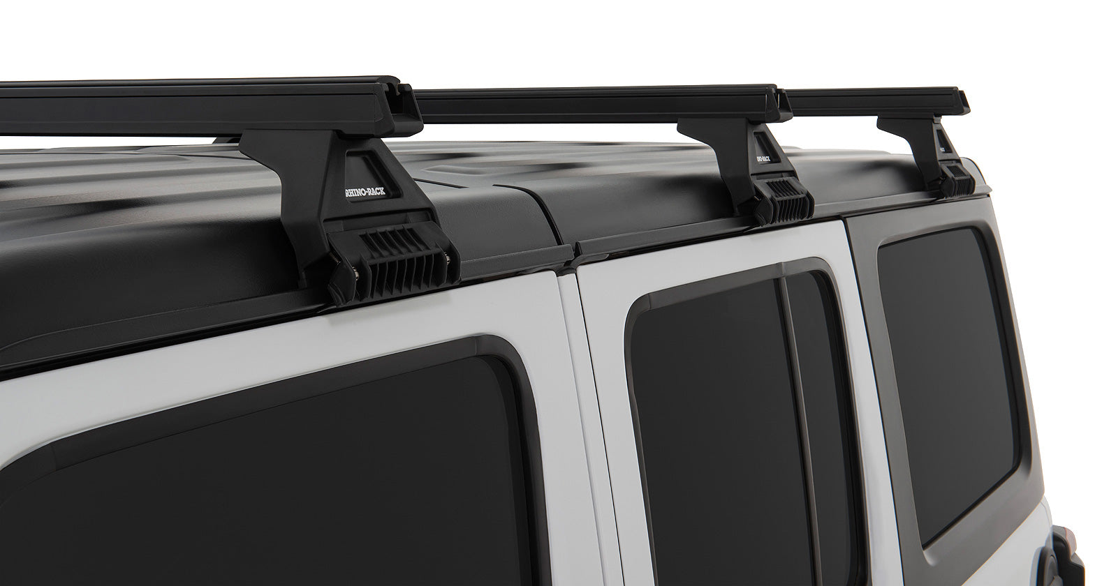 Kit 3 barres de toit noire Heavy Duty 1500mm avec pieds RL110 Jeep Wrangler JL 2019+ - RHINO-RACK sur Xperts4x4 Accessoires 4x4 Off-Road
