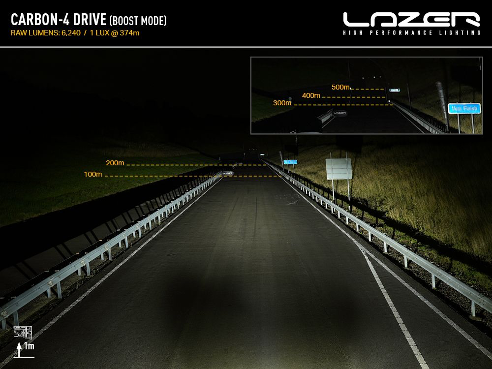 Barre de LED LAZER LAMPS Carbon-4 Drive (Gen3) - Montage Avant sur Xperts4x4 Accessoires 4x4 Off-Road