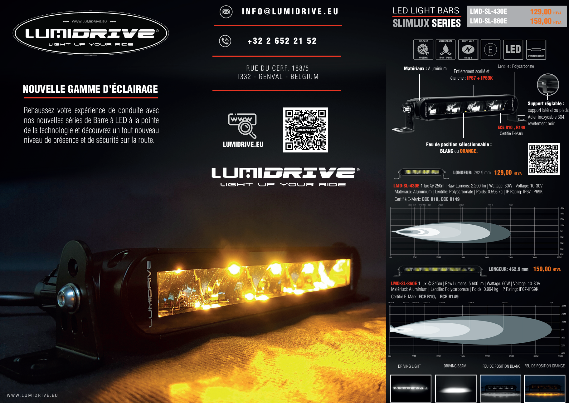 Barre LED Lumidrive SL-430E Slimlux 30W - Compacte & Puissante sur Xperts4x4 Accessoires 4x4 Off-Road