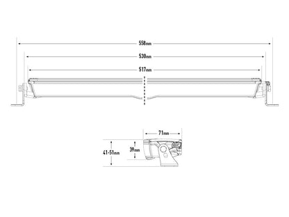 Barre LED longue portée LAZER LAMPS Glide Support Latéral, éclairage LED puissant 11500 lm pour véhicules tout-terrain