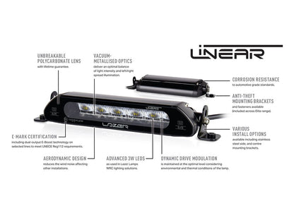 LAZER LAMPS Linear-18 Elite Feu Position — Barre LED 13500 lm sur Xperts4x4 Accessoires 4x4 Off-Road