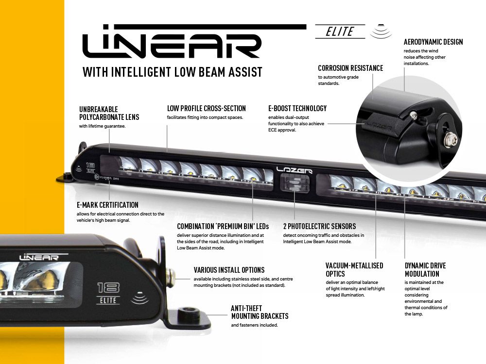 LAZER LAMPS Linear-18 Elite i-LBA — Barre LED 18000 lm sur Xperts4x4 Accessoires 4x4 Off-Road