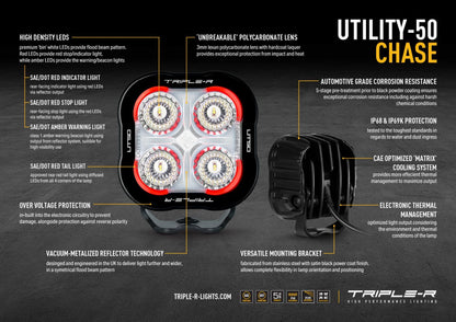 LAZER LAMPS Utility-50 Chase — Phare de Travail LED sur Xperts4x4 Accessoires 4x4 Off-Road