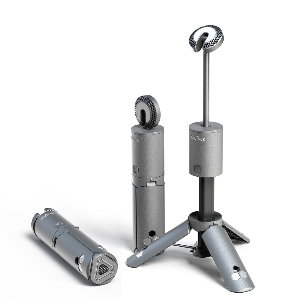 OuTask Lampe Télescopique Gris Clair - Outdoor LED 720° Rechargeable sur Xperts4x4 Accessoires 4x4 Off-Road