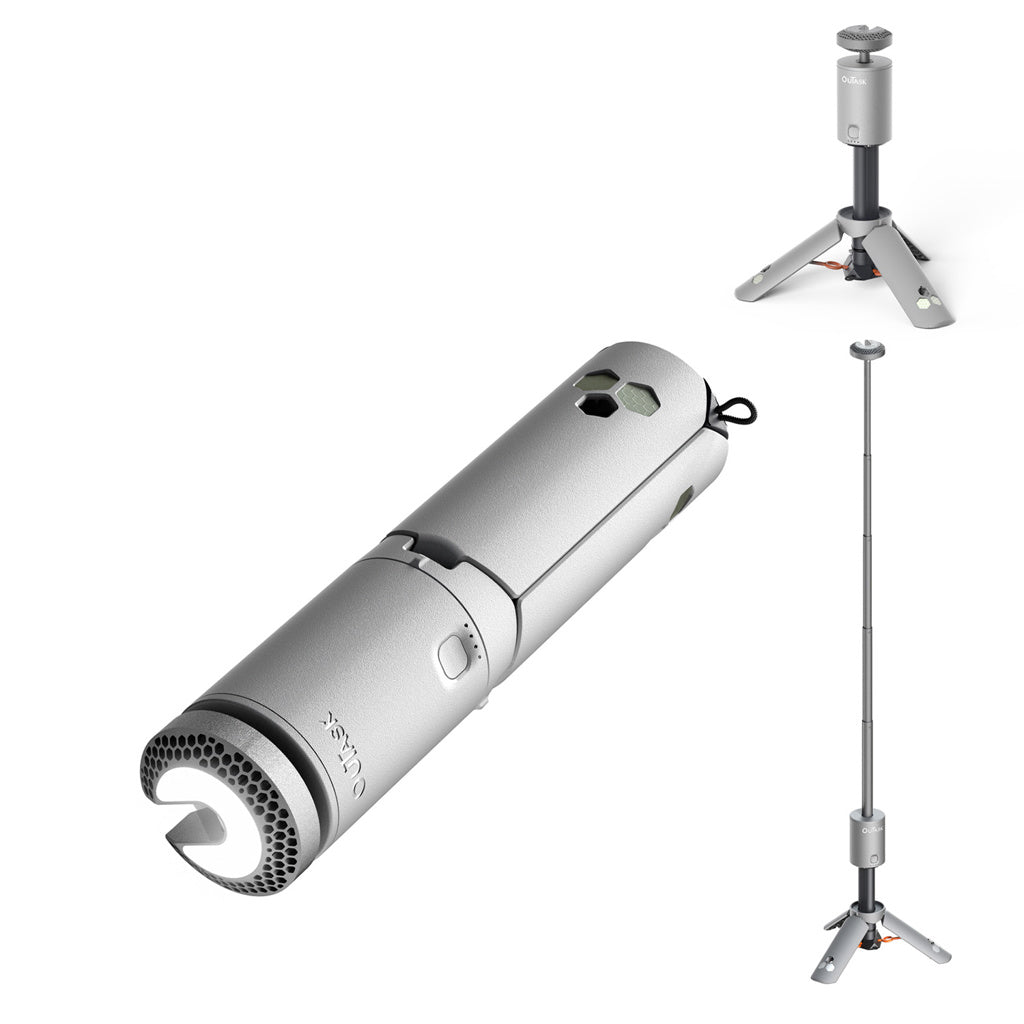 OuTask Lampe Télescopique Gris Clair - Outdoor LED 720° Rechargeable sur Xperts4x4 Accessoires 4x4 Off-Road