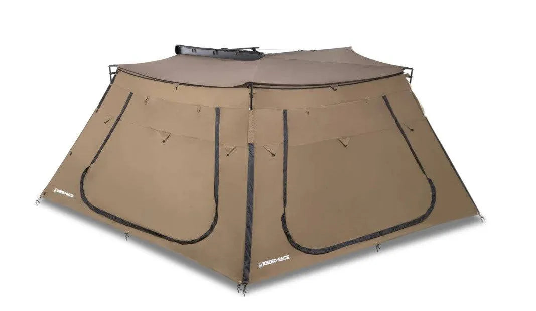 Paroi/mur trapézoïdale avec Porte - Auvent Batwing Compact RHINORACK sur Xperts4x4 Accessoires 4x4 Off-Road