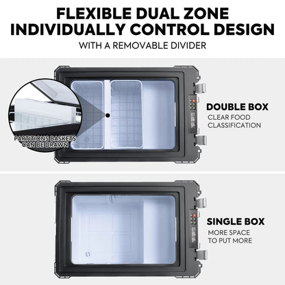 Refrigerateur/Congelateur ICECO 55L Double Compartiments - Argent sur Xperts4x4 Accessoires 4x4 Off-Road