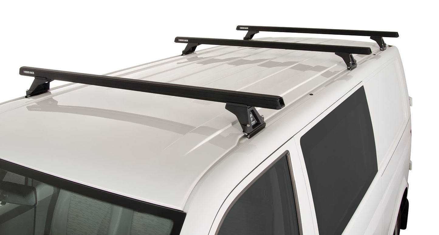 Kit 3 Barres de Toit Heavy Duty 1500mm Noir Rhino-Rack VW T5/T6 sur Xperts4x4 Accessoires 4x4 Off-Road