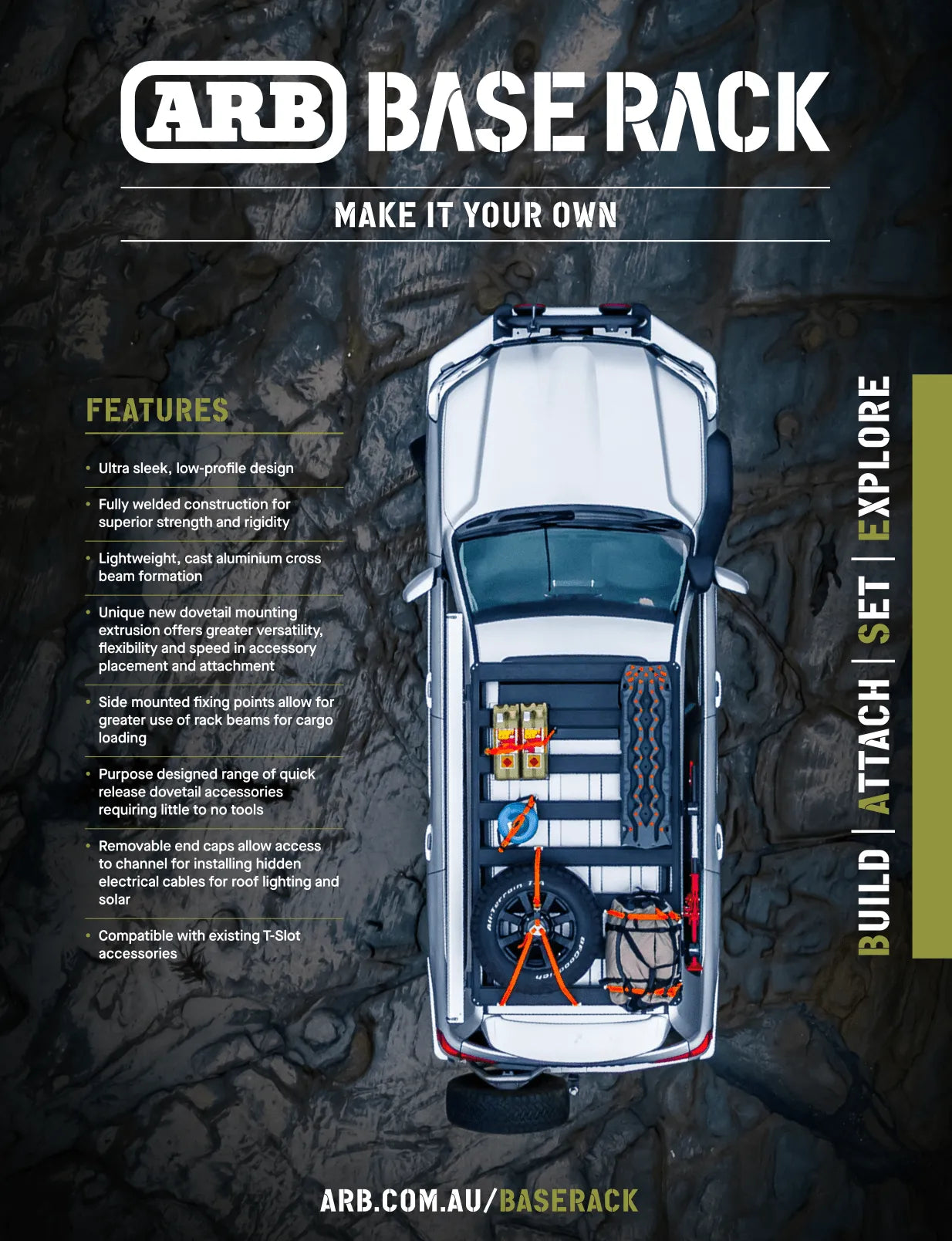 Kit Galerie de toit Defender 110 de 2020+ - ARB Baserack sur Xperts4x4 Accessoires 4x4 Off-Road