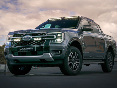Supports de toit Ford Ranger & VW Amarok (23+) avec 2x Glide-18, noir LAZER LAMPS sur Xperts4x4 Accessoires 4x4 Off-Road