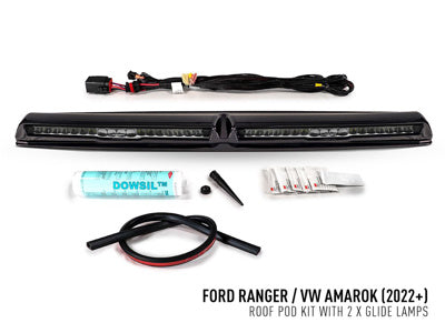 Supports de toit Ford Ranger & VW Amarok (23+) avec 2x Glide-18, noir LAZER LAMPS sur Xperts4x4 Accessoires 4x4 Off-Road