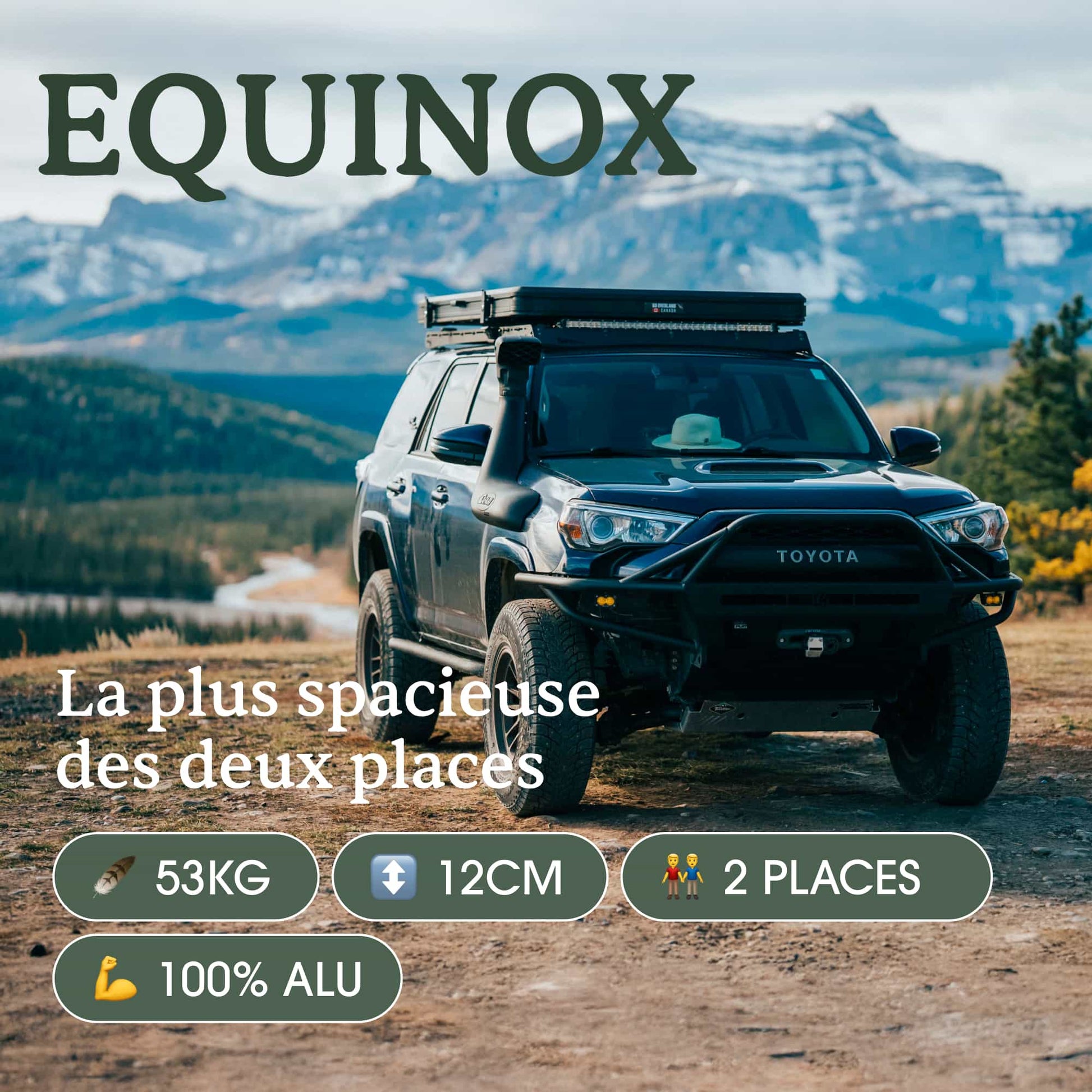 Tente de Toit EQUINOX 2 Places Go Overland Canada – Aluminium sur Xperts4x4 Accessoires 4x4 Off-Road