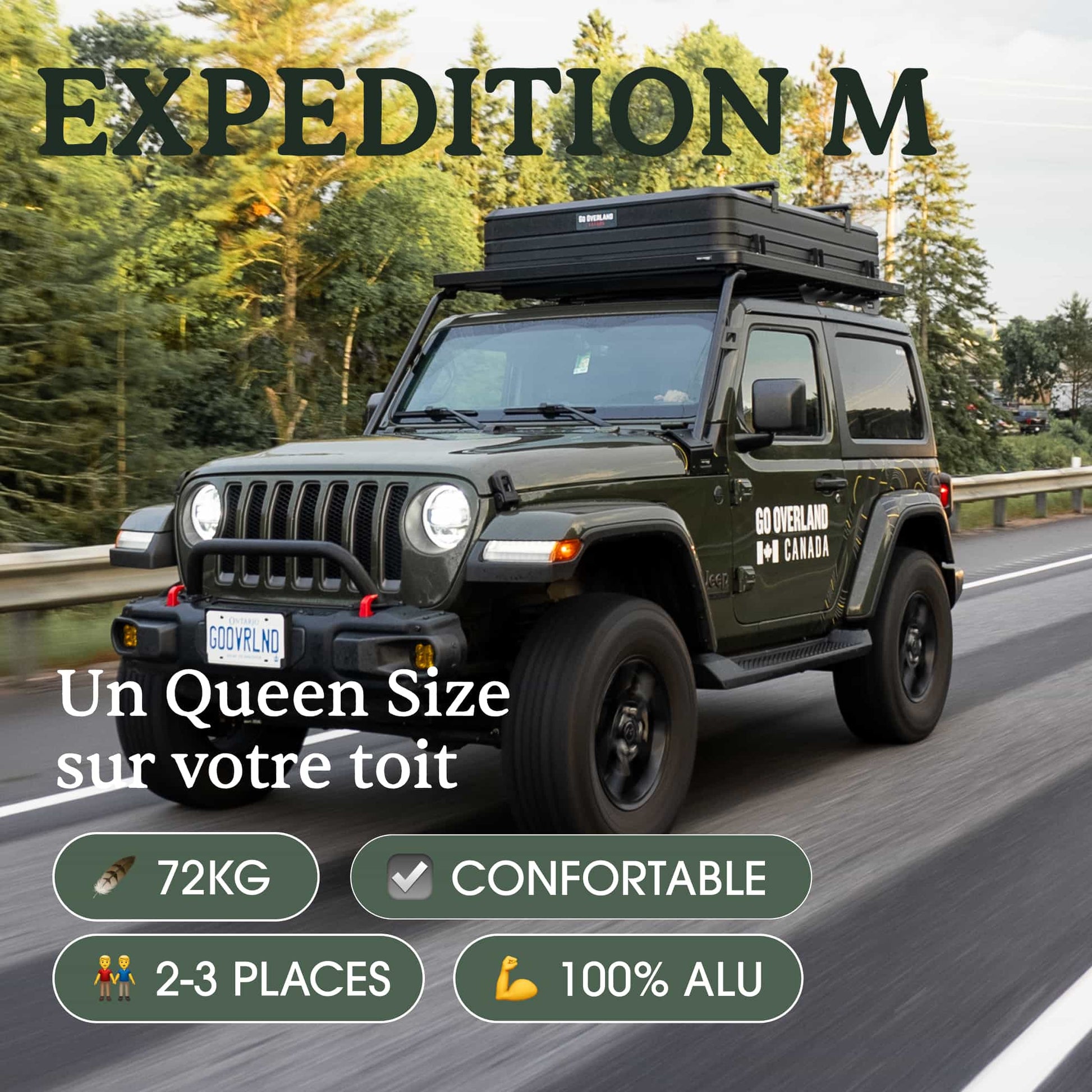 Tente de Toit Expedition M – GO Overland Canada (2-3 Places) sur Xperts4x4 Accessoires 4x4 Off-Road