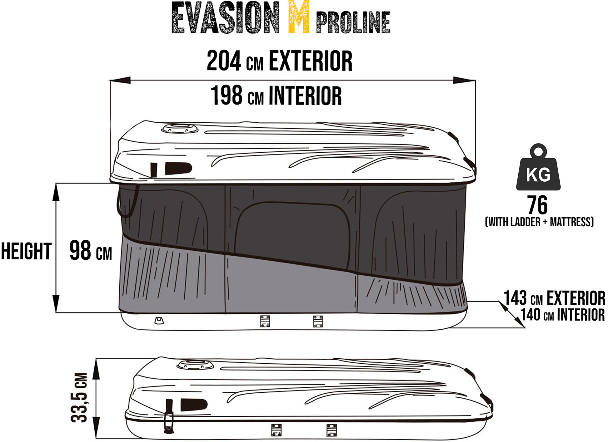 Tente de Toit James Baroud PROLINE Evasion sur Xperts4x4 Accessoires 4x4 Off-Road