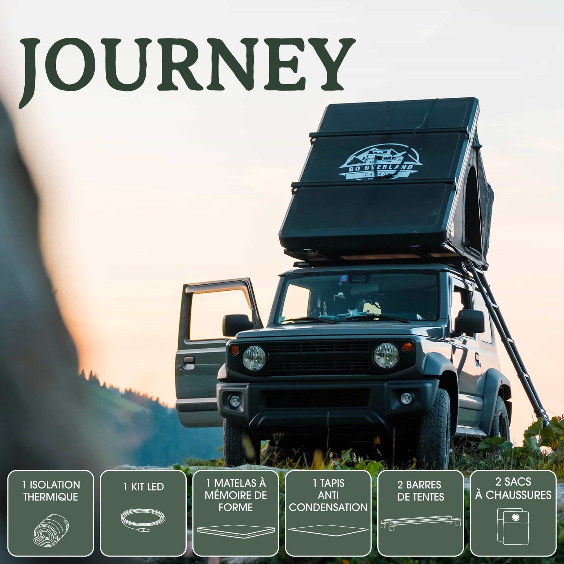 Tente de Toit Rigide JOURNEY - 2 Places Ultra Légère & Compacte sur Xperts4x4 Accessoires 4x4 Off-Road